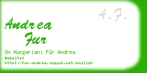 andrea fur business card