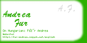 andrea fur business card